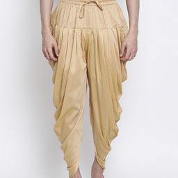 Sanwara Men Gold-Coloured Solid Dhoti Pants-picture-28