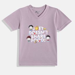 Eteenz Kids Boys Friends Printed V-Neck T-Shirt-image-91