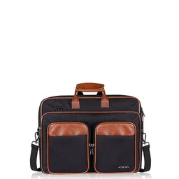 LOREM Men Brown Textured Laptop Bag-36