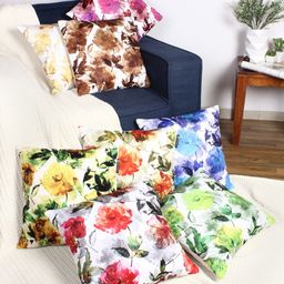 ROMEE Multicoloured Set of 8 Floral Square Cushion Covers-43