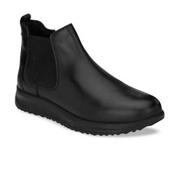 Delize Men Black Leather Flat Boots-image-97
