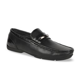 Bata Men Black Textured Horsebit Loafers-image-40