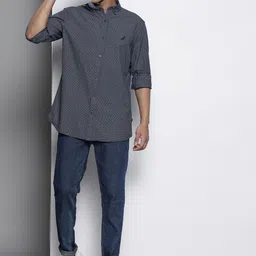 Nautica Micro-Checked Thread Work Detailed Pure Cotton Casual Shirt-image-71