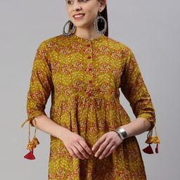 kipek Floral Printed Pleated A-Line Kurti-picture-39