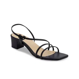 ERIDANI Women Black Solid Sandals-58