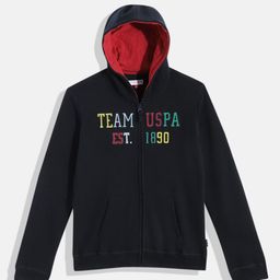 U.S. Polo Assn. Kids Boys Navy Blue Embroidered Hooded Sweatshirt-picture-15