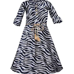 Wish Karo Girls Black Printed Maxi Dress-image-80