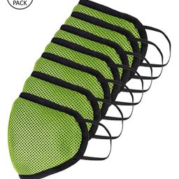 Apsis Unisex Pack Of 7 Lime Green Solid 3-Ply Anti-Pollution Reusable Cloth Face Masks-13