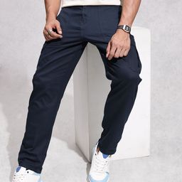 WROGN Men Pure Cotton Anti Fit Chinos Trousers-image-53