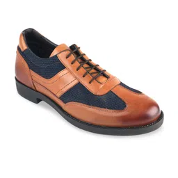 MISSALI 1932 Men Tan Brown Colourblocked Leather Shoes-image-61