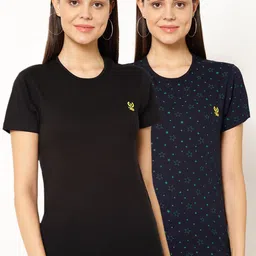 VIMAL JONNEY Women Multicoloured Solid Hood T-shirt-image-54