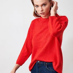 Trendyol Women Red Solid Pullover Sweater-image-126