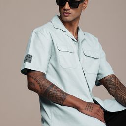 The Roadster Life Co. Relaxed Fit Textured Cuban Collar Pure Cotton Casual Shirt-picture-40