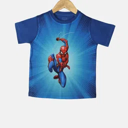YK Marvel Boys Blue Avengers Spiderman Print Round Neck T-shirt-picture-17