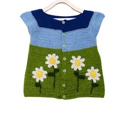 CHUTPUT Girls Colourblocked Green Sweater Dress-picture-17