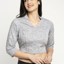 Ayaany Women Grey Solid Pure Cotton Top-picture-21