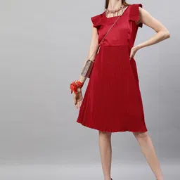 STREET 9 Red Satin Sheath Dress-image-96