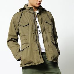 Mr Bowerbird Men Olive Green 1941 Sustainable Garment Dyed Field Jacket-image-74