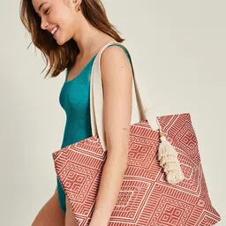 Accessorize Geometric Self Design Shopper Tote Bag-53