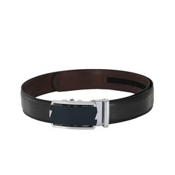 Pacific Gold Men Black Textured Leather Belt-image-58
