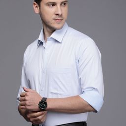 Raymond Men Blue Slim Fit Formal Shirt-picture-35