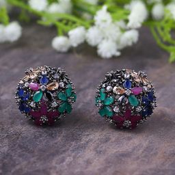 Shoshaa Multicoloured Circular Studs-38