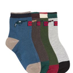 Camey Kids Pack of 4 Patterned Above Ankle-Length Socks-picture-17