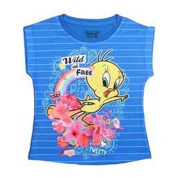 Looney Tunes Blue Extended Sleeves Regular Top-image-64
