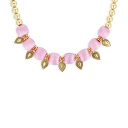 AKSHARA Girls Rose & Gold-Toned Synthetic Handcrafted Necklace-2