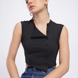 glitchez Slim Fit Crop Top-image-0