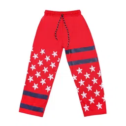 SWEET ANGEL Kids Red Printed Sytraight Fit Track Pants-image-52