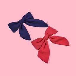 AQUASTREET Girls Navy Blue & Red Set of 2 Alligator Hair Clip-41
