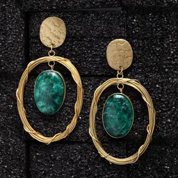 VOGUE PANASH Gold Contemporary Drop Earrings-picture-39