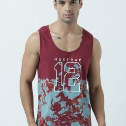 Huetrap Men Maroon Printed Scoop Neck T-shirt-image-88