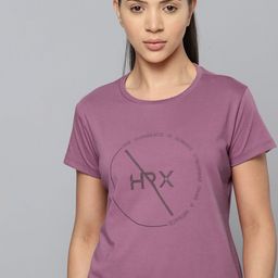 HRX by Hrithik Roshan Brand Logo Printed Rapid-Dry Training T-shirt-picture-55