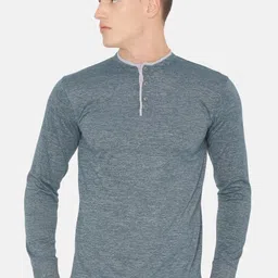 ARISE Men Teal Green Solid Henley Neck T-shirt-picture-11