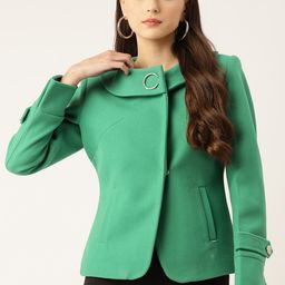Okane Solid Collarless Coat-image-71