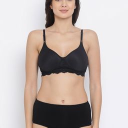 Clovia Women Black Solid Lingerie Set COMBBP90432B-image-20