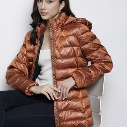 Geox Women Orange Lightweight Puffer Jacket-image-10