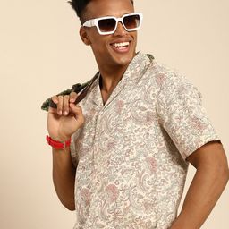 Sangria Men Comfort Floral Printed Opaque Casual Shirt-image-64