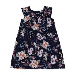 Doodle Girls Navy Blue Printed A-Line Dress-image-11