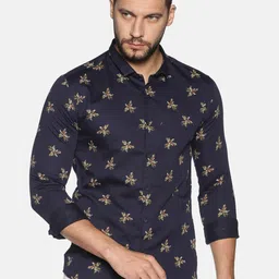 SHOWOFF Men Navy Blue Slim Fit Printed Casual Shirt-image-75