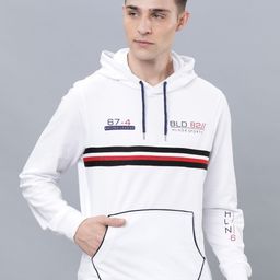 HIGHLANDER Men White Printed Hooded Sweatshirt-image-68