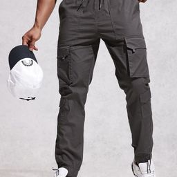WROGN Men Textured Jogger Fit Cargo Trousers-image-41