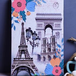 A Vintage Affair- Home Decor Pink & Blue Paris Lovers Digital Printed Borderless Wall Painting-image-33