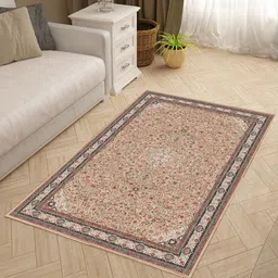Status Beige & Orange Printed Hand-Tufted Silk Carpet-28