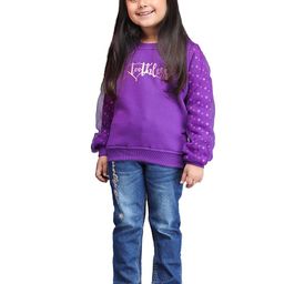 toothless Girls Purple Printed Sweatshirt-image-45