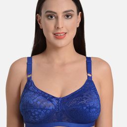 mod & shy Blue Self Design Non-Wired Non Padded Minimizer Bra-picture-34