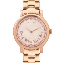 Titan Women Embellished Dial & Bracelet Style Strap Analogue Watch NM95108WM01-image-76