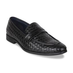 Carlton London Men Black Textured Loafers-image-34